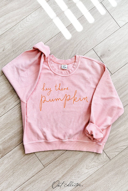 HEY THERE Cropped Thermal  Thermal Vintage Pullover