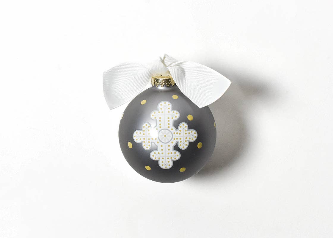 Neutral Cross Glass Ornament