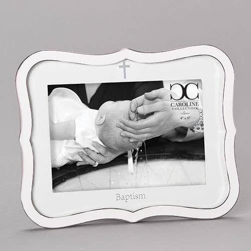 White Baptism Frame (4x6); Caroline Collection