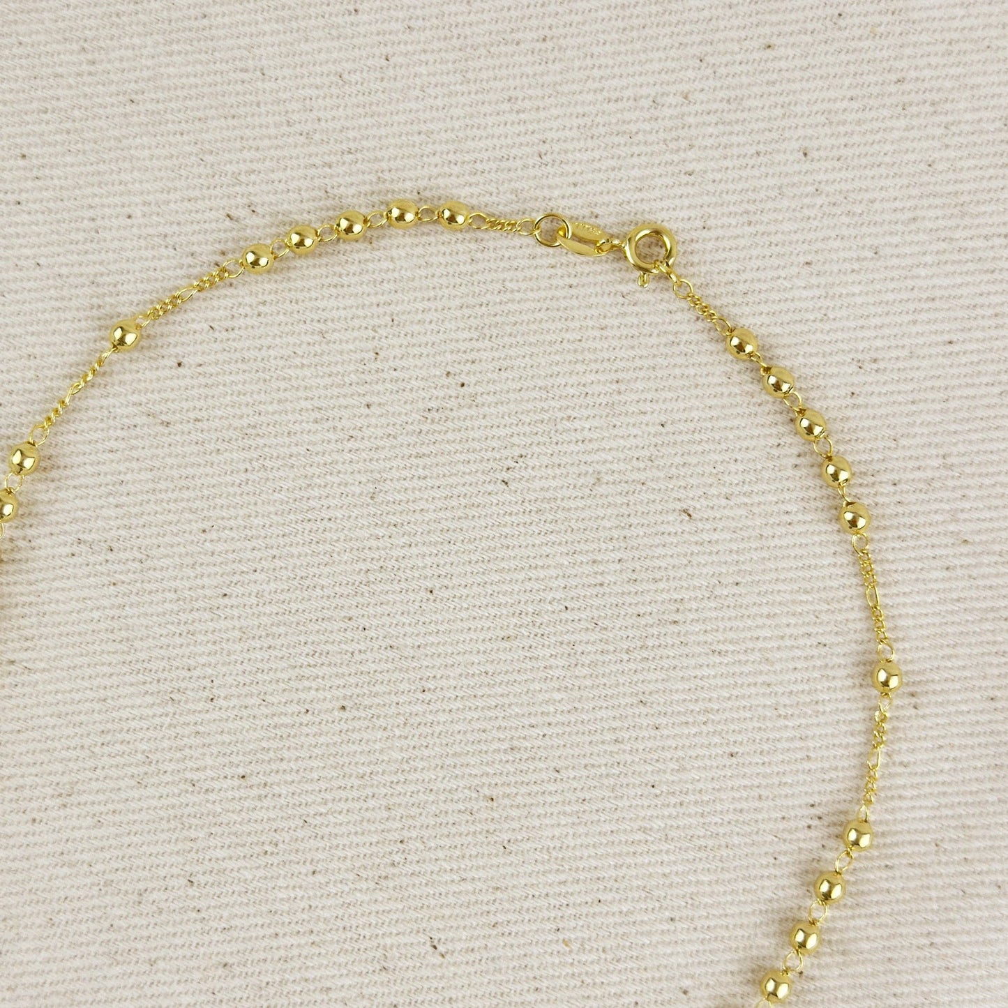18k Gold Filled 3.3mm Rosary Necklace