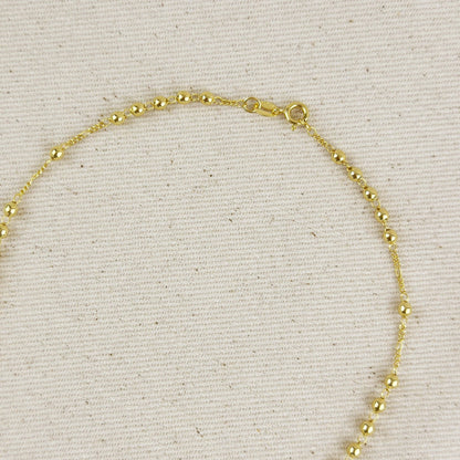 18k Gold Filled 3.3mm Rosary Necklace