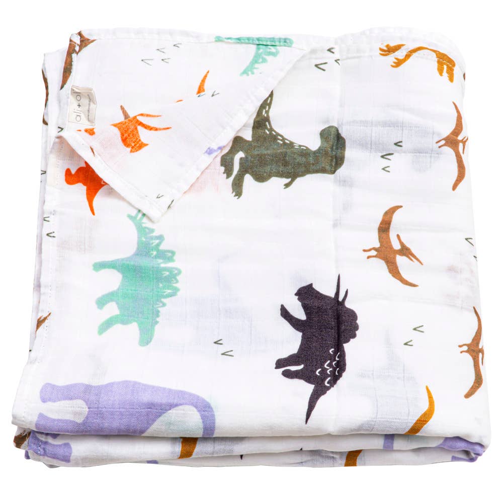 Muslin Swaddle Blanket - Dinosaurs