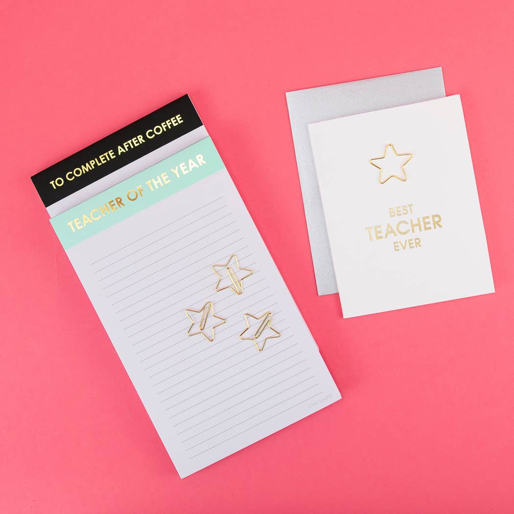 Teacher Of The Year - Lined Notepad - Light Blue - 65 perforated pages - 5x8