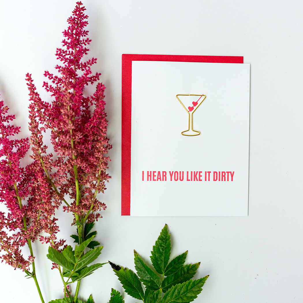 I Hear You Like It Dirty Paperclip Letterpress Greeting Card