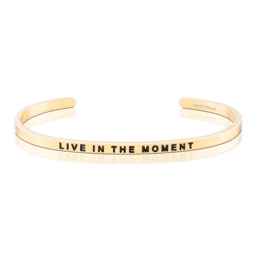 MantraBand Live in the Moment bracelet in gold view 2