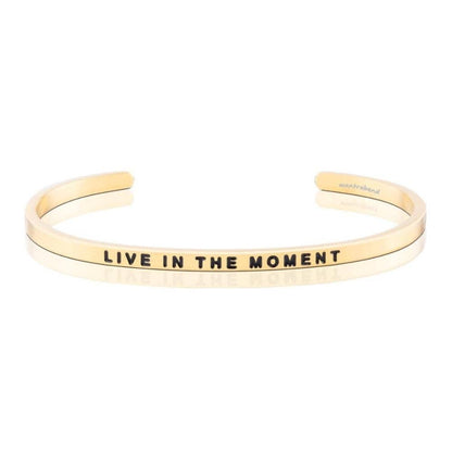 MantraBand Live in the Moment bracelet in gold view 2