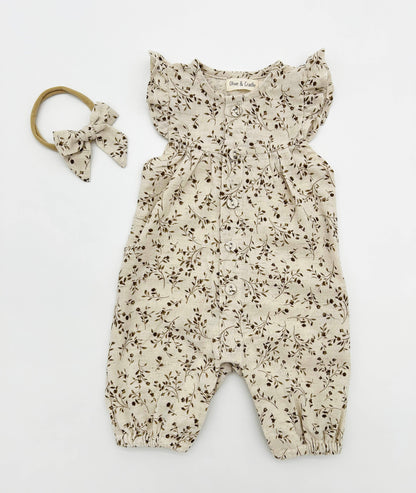 Wheat Floral Jennifer & Bow Set