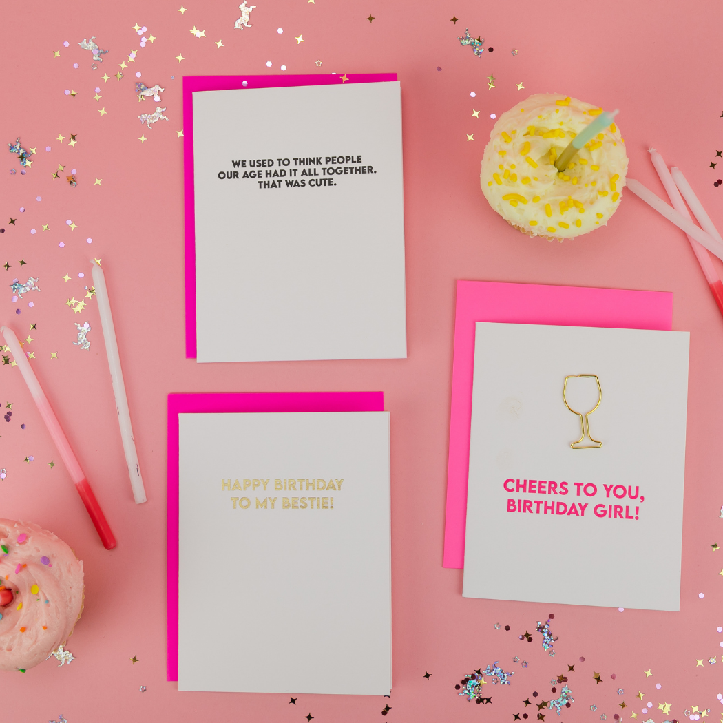 Cheers To You Birthday Girl - Wine Glass - Birthday Card