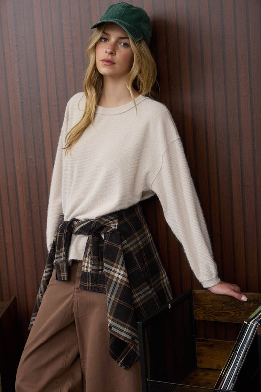 Longsleeve Fuzzy Knit Top