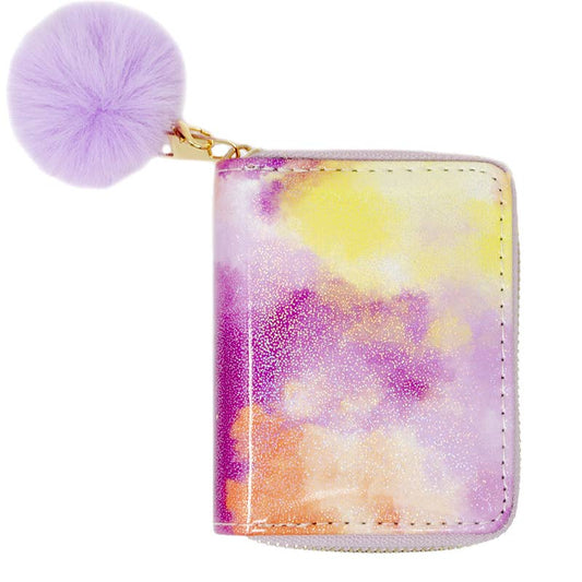 Tie Dye Pom Pom Wallet