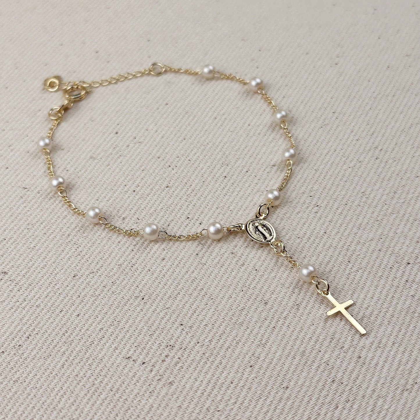Figaro Pearl Rosary Bracelet