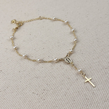 Figaro Pearl Rosary Bracelet