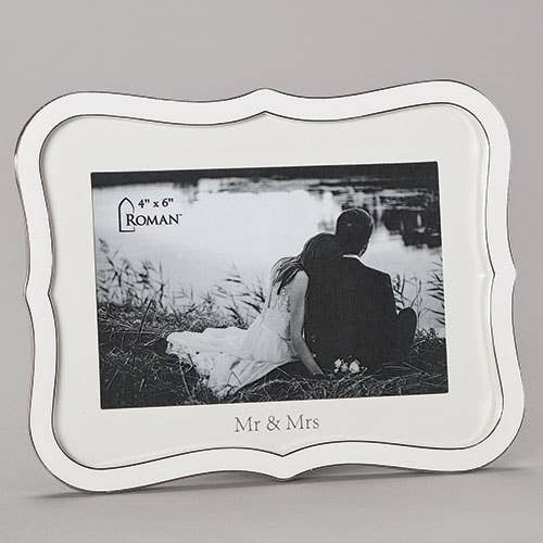 White Wedding Frame (4x6); Mr. & Mrs.