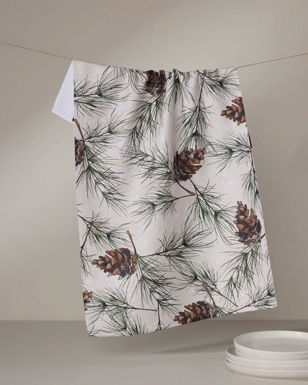 Geometry Evergreen Frost Tea Towel | Pencie & Ginger
