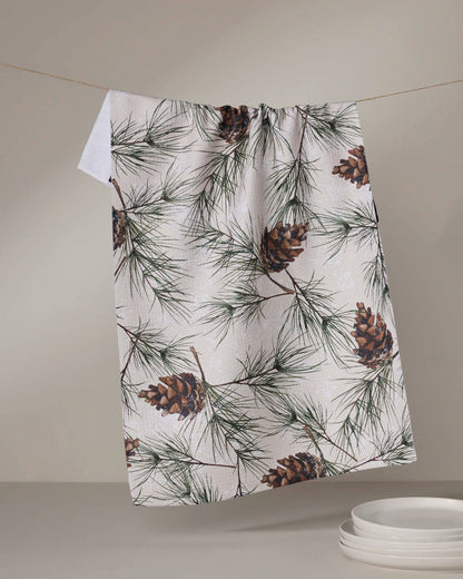 Geometry Evergreen Frost Tea Towel | Pencie & Ginger