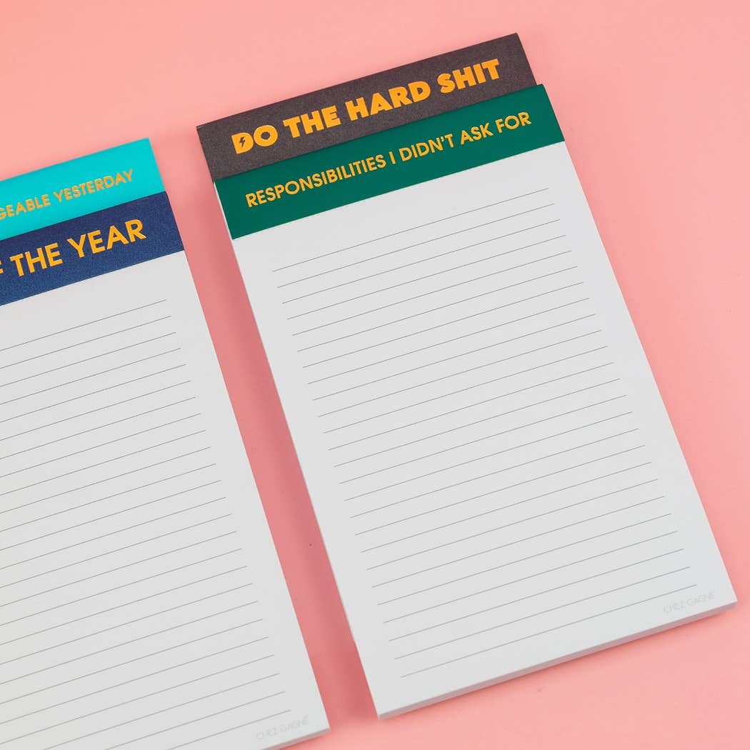 Do The Hard Shit - Lined Notepad, To-Do List, Funny Gift