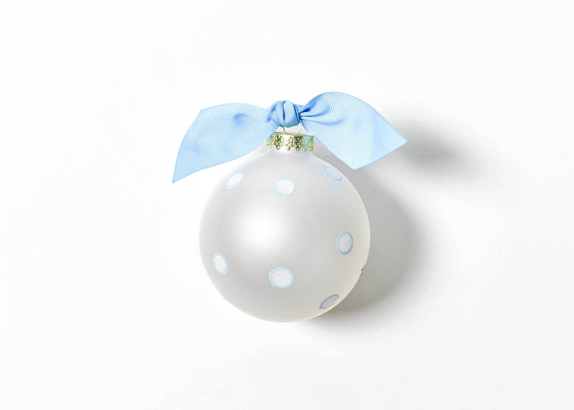 My First Christmas Snowman Glass Ornament - Blue