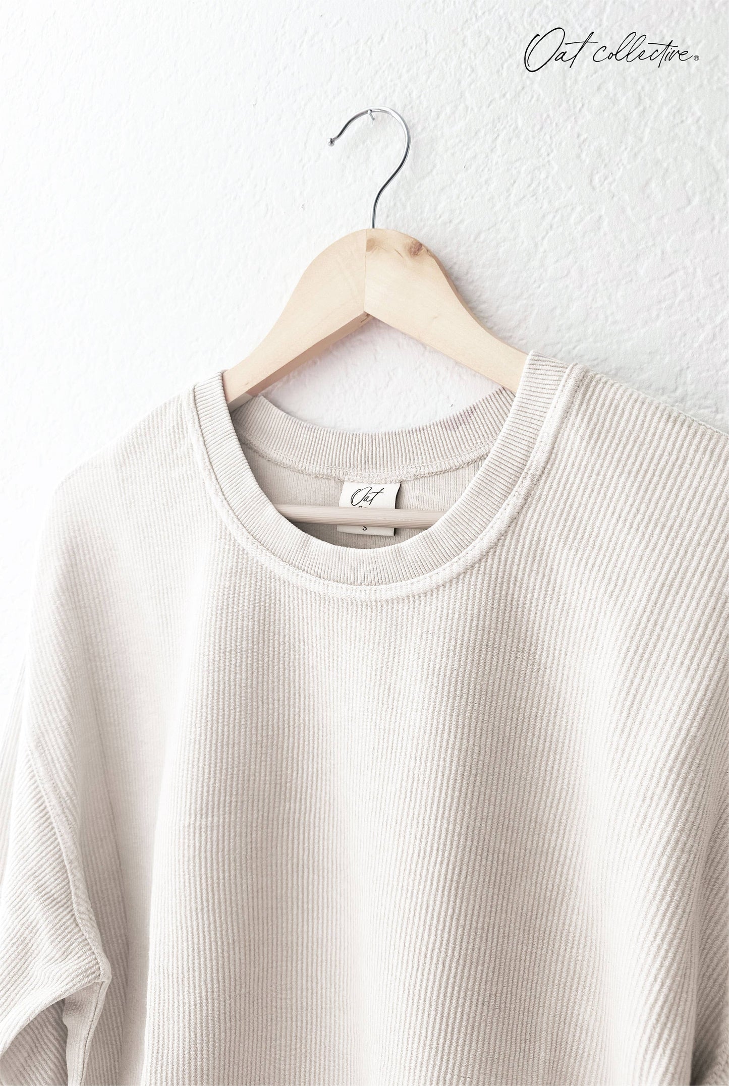 ROCKIN' AROUND Cropped Thermal Vintage Pullover