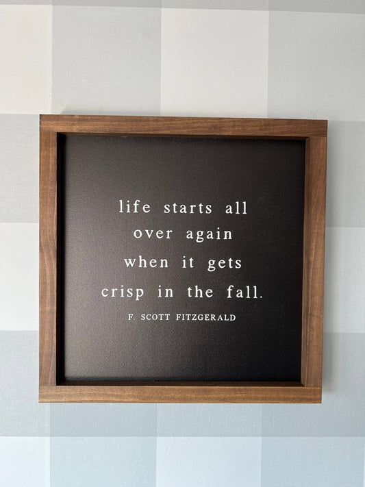 When It Gets Crisp Wall Art - Dark Walnut