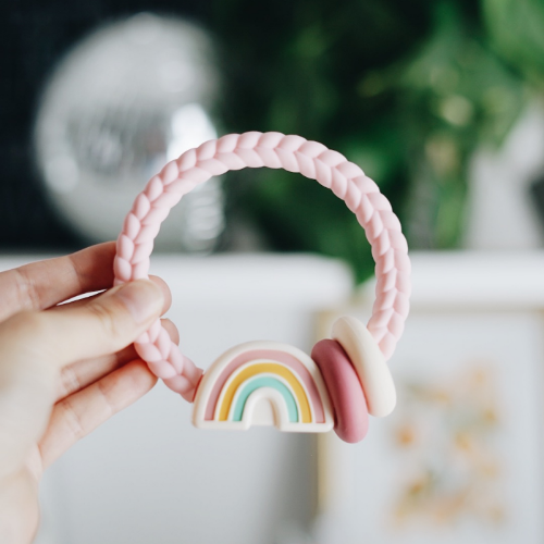 Ritzy Silicone Teether Rattles - Rainbow