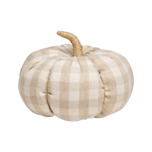 Large Gingham Pumpkin - Tan