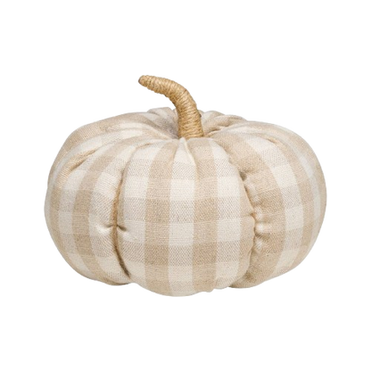 Large Gingham Pumpkin - Tan