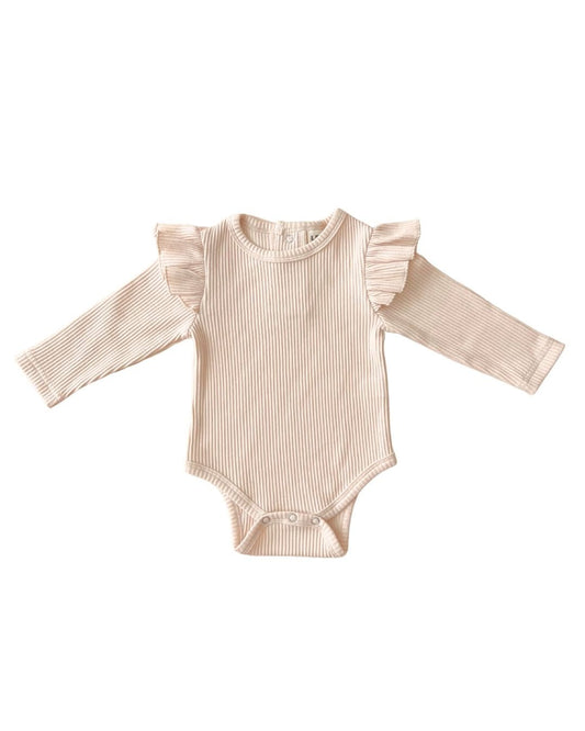 Flutter Sleeve Baby Bodysuit - Vanilla