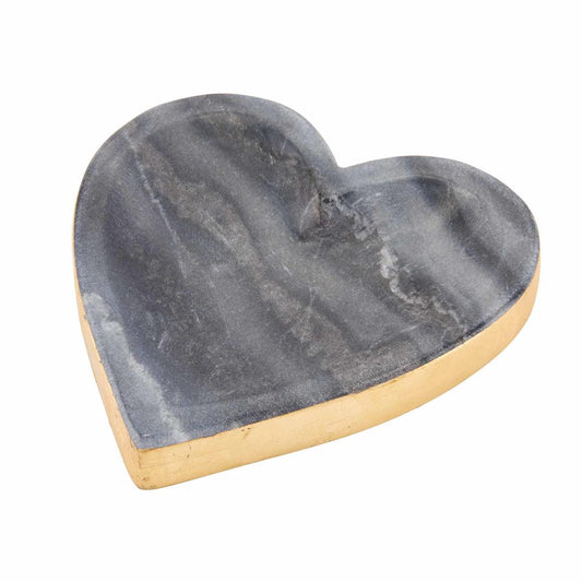 Gold Edge Marble Heart Trinket Dish