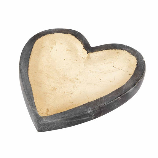 Grey Marble Heart Trinket Dish