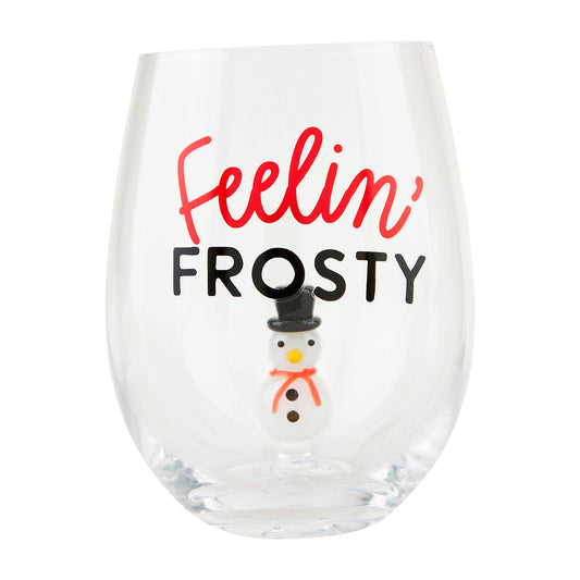 Snowman Figure Wine Glass