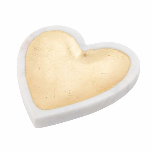 White Marble Heart Trinket Dish