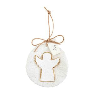 Angel Paper Maché Glitter Ornament