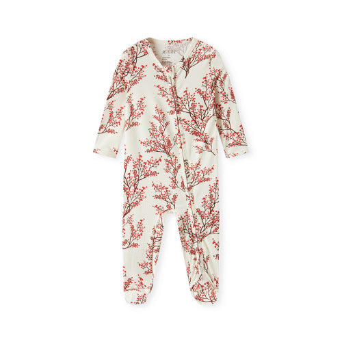 Bamboo Zipper Footed Romper - Winterberry