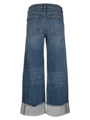 Meg Commitment High Rise Wide Leg Cuff Jeans