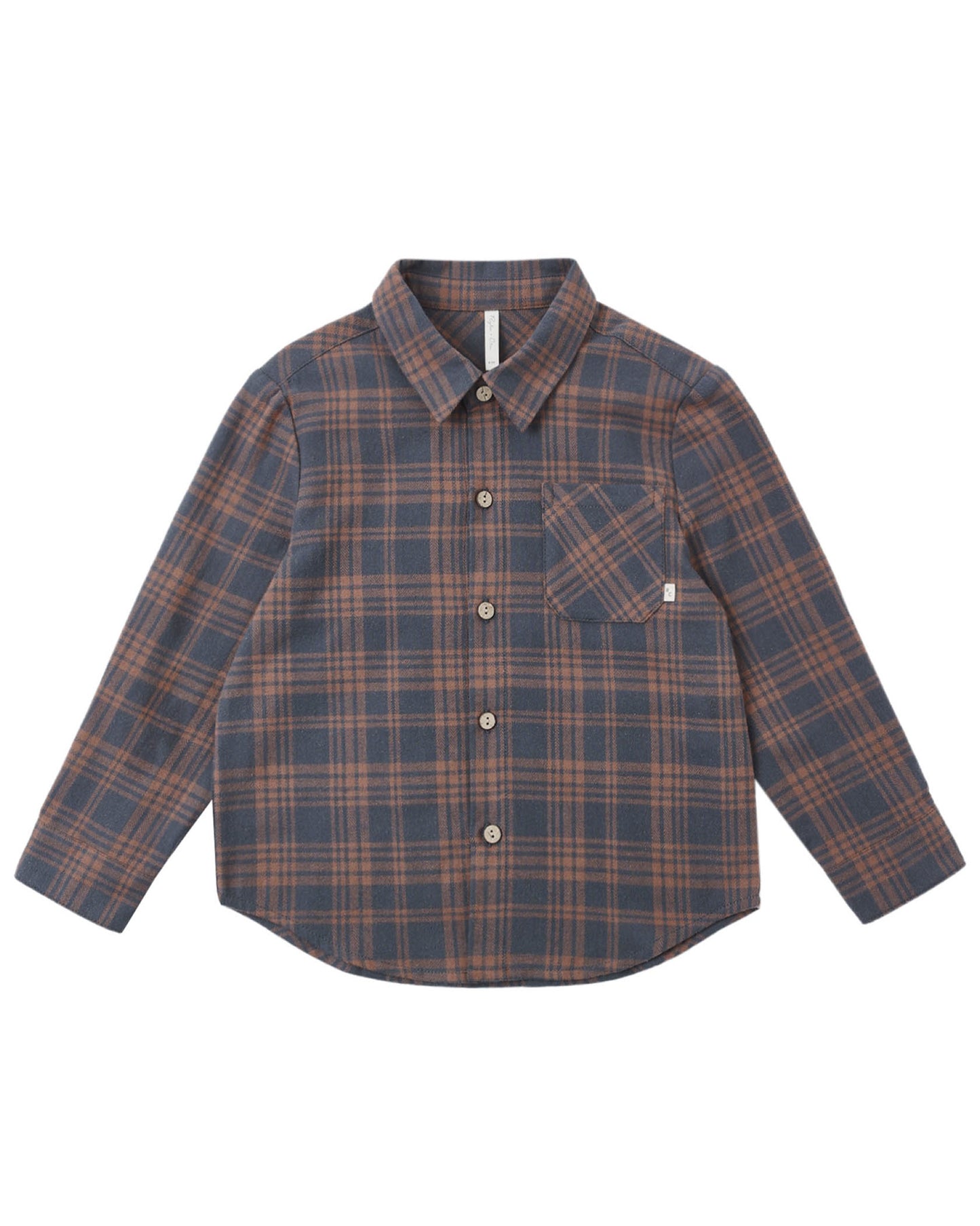 COLLARED LONG SLEEVE SHIRT MIDNIGHT PLAID