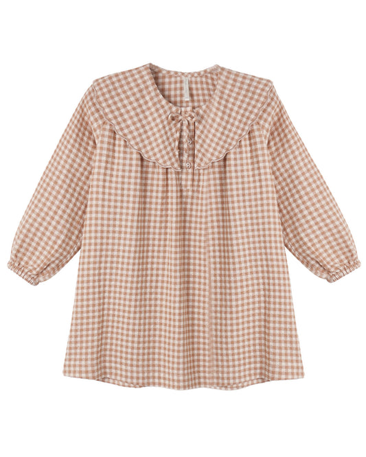 COLLETTE MINI DRESS FAWN GINGHAM