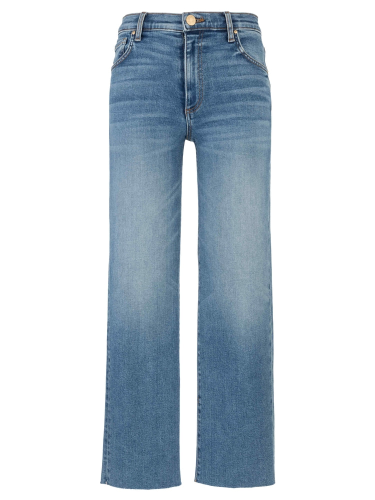 Avery High Rise Fab Ab Easy Straight Leg Raw Hem Jeans
