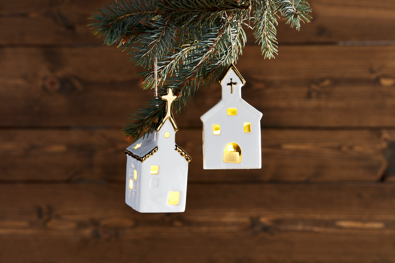 Light-Up Church Ornament - Large