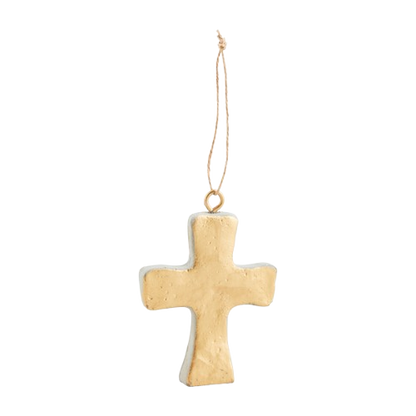 Gold Cross Concrete Ornament