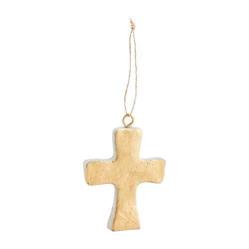 Gold Cross Concrete Ornament