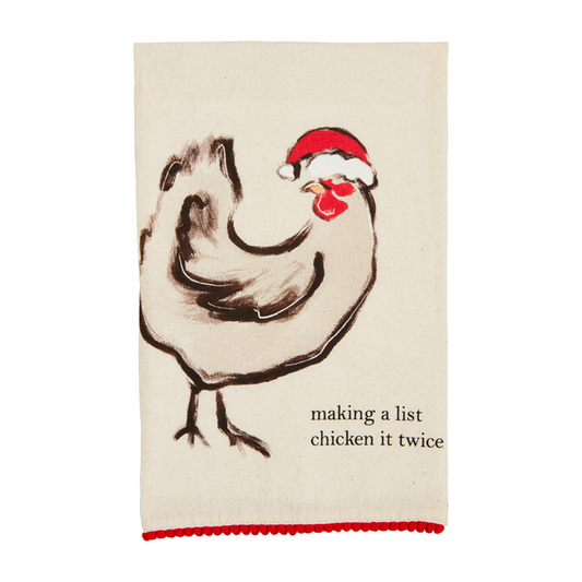 Chicken Christmas Pom Towel