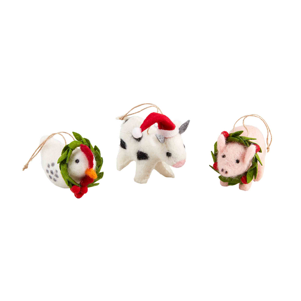 Boxed Farm Felt Ornaments