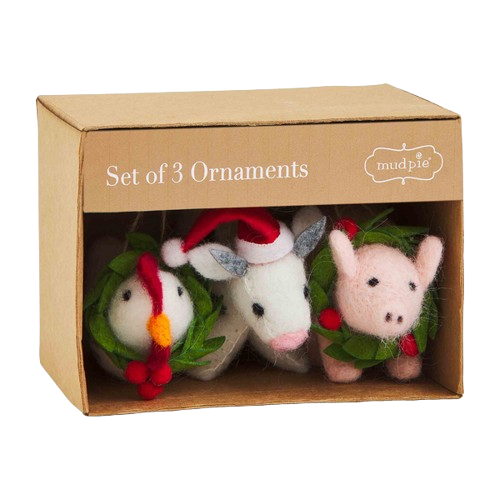 Boxed Farm Felt Ornaments